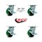 Service Caster 4 Inch Green Poly on Steel Caster Set with Roller Bearings 4 Brake 2 Swivel Lock SCC-30CS420-PUR-GB-TLB-BSL-2-TLB-2 - alternate 6